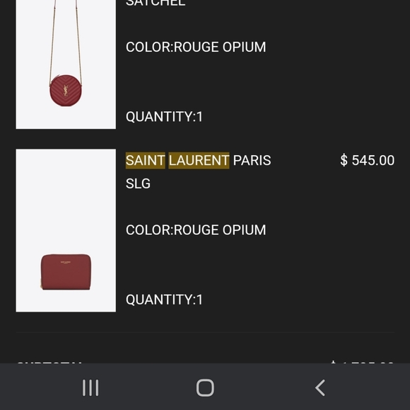 Saint Laurent Compact Wallet, Rogue Opium Color. - Picture 6 of 6